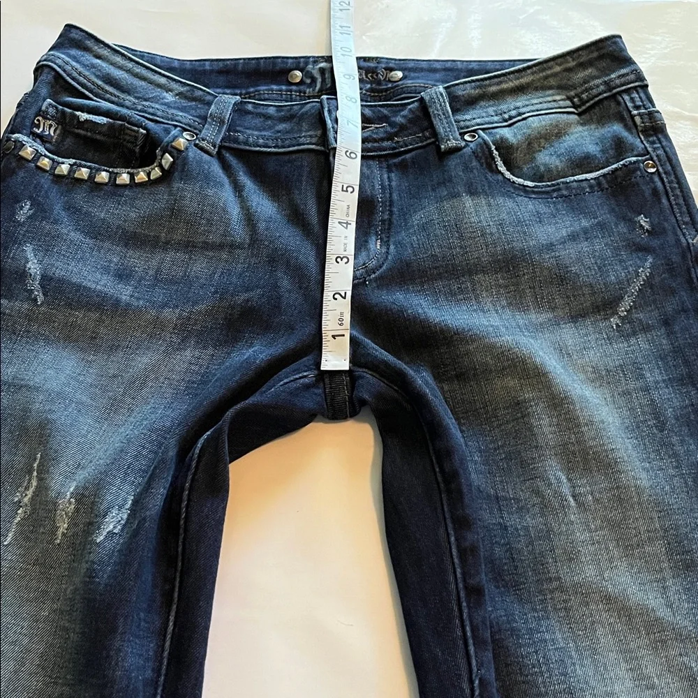 Miss Me Rivet Studded Pockets Low Rise Bootcut Size 28 - Picture 6 of 16